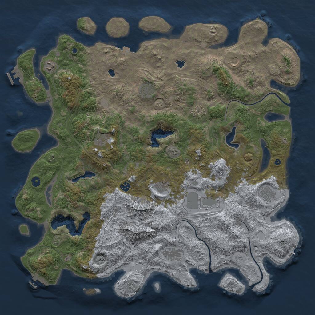 Rust Map: Procedural Map, Size: 5000, Seed: 459145346, 17 Monuments