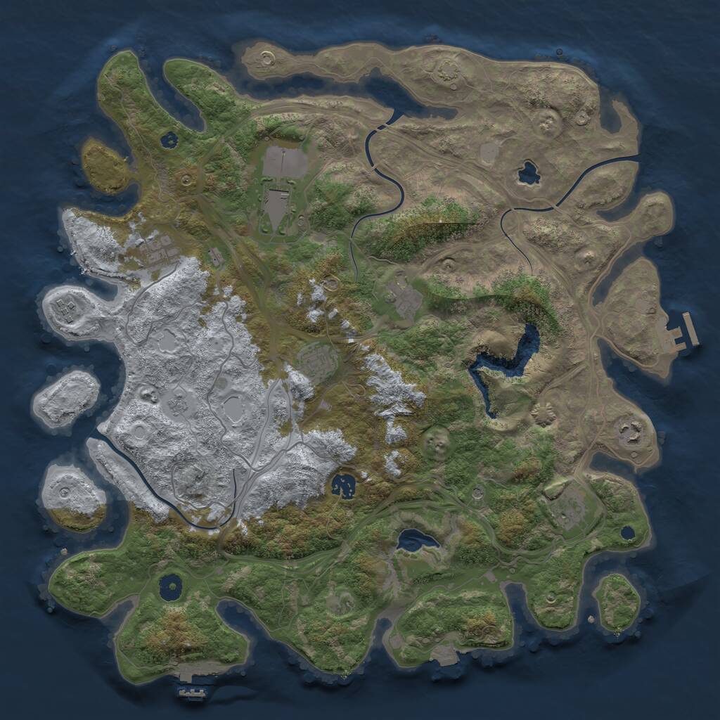 Rust Map: Procedural Map, Size: 4250, Seed: 946393369, 14 Monuments