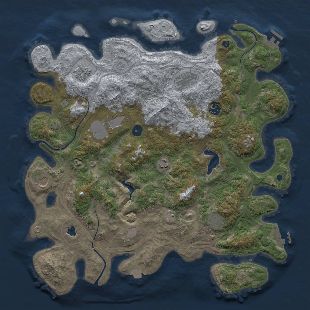 Rust Map: Procedural Map, Size: 4250, Seed: 883579266, 14 Monuments