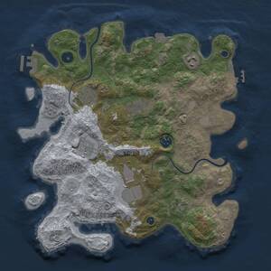 Thumbnail Rust Map: Procedural Map, Size: 3500, Seed: 578338677, 14 Monuments
