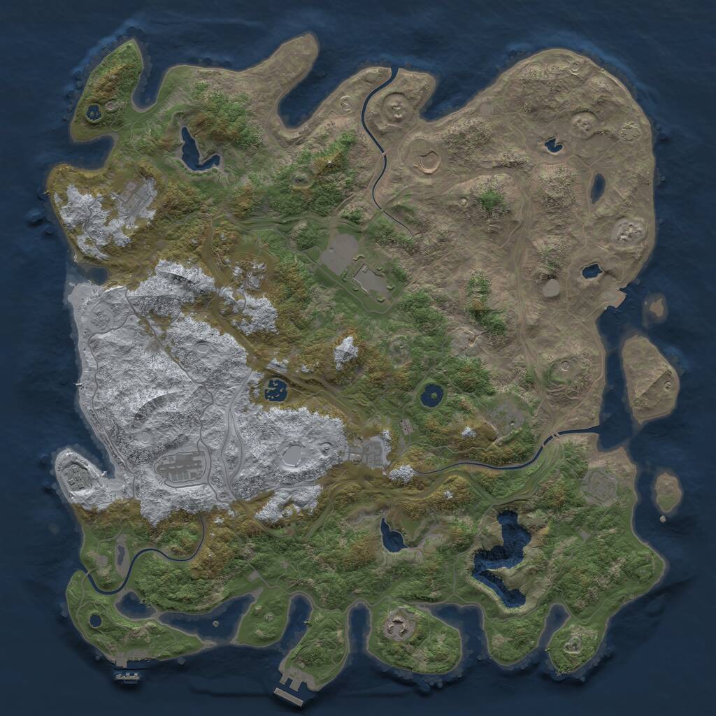 Rust Map: Procedural Map, Size: 4750, Seed: 1816505213, 17 Monuments