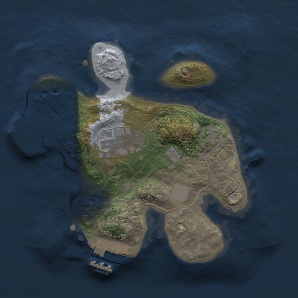 Rust Map: Procedural Map, Size: 2000, Seed: 612960370, 5 Monuments