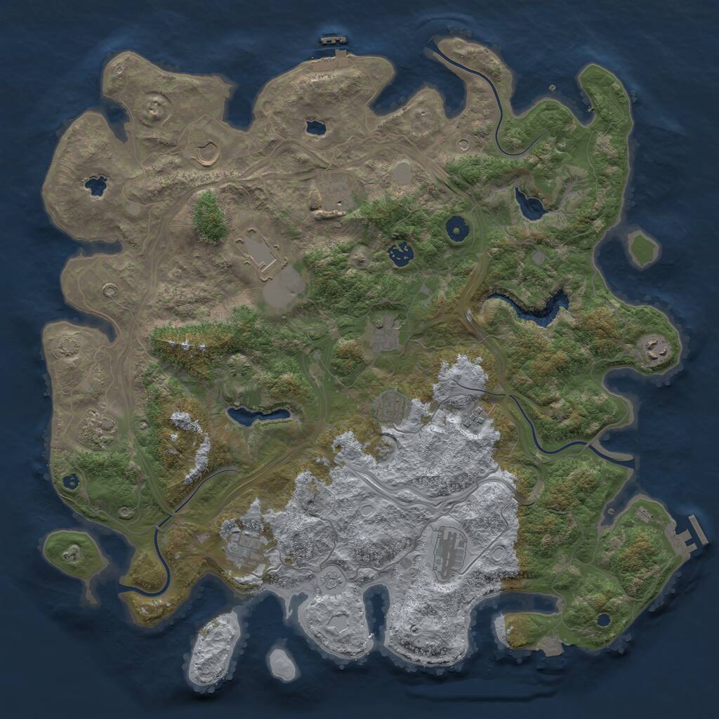 Rust Map: Procedural Map, Size: 4500, Seed: 198035691, 17 Monuments