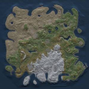 Thumbnail Rust Map: Procedural Map, Size: 4500, Seed: 198035691, 17 Monuments