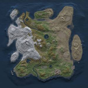 Thumbnail Rust Map: Procedural Map, Size: 3000, Seed: 694148525, 10 Monuments