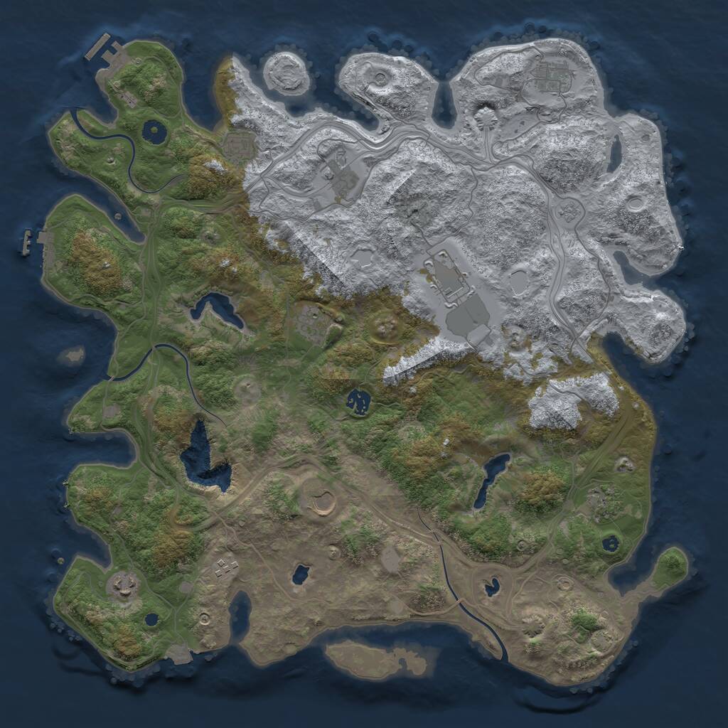 Rust Map: Procedural Map, Size: 4500, Seed: 1745732630, 16 Monuments