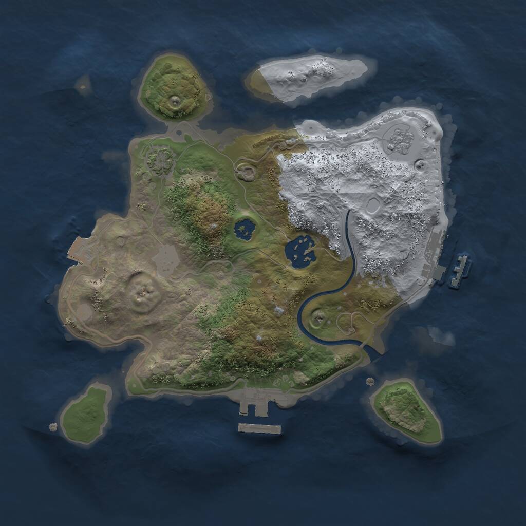 Rust Map: Procedural Map, Size: 2500, Seed: 148498410, 6 Monuments