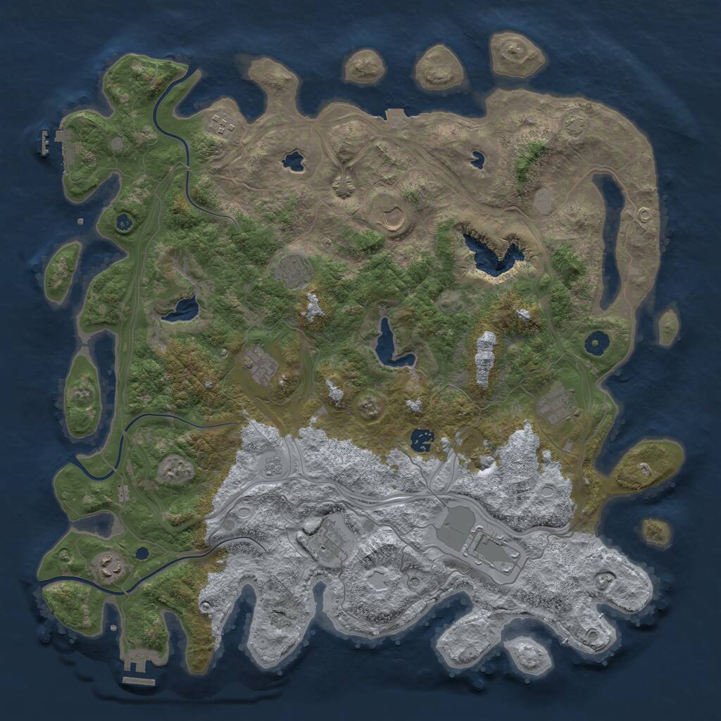 Rust Map: Procedural Map, Size: 4500, Seed: 76839, 15 Monuments