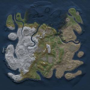Thumbnail Rust Map: Procedural Map, Size: 3750, Seed: 1860970158, 14 Monuments