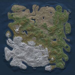 Thumbnail Rust Map: Procedural Map, Size: 4500, Seed: 49589283, 15 Monuments