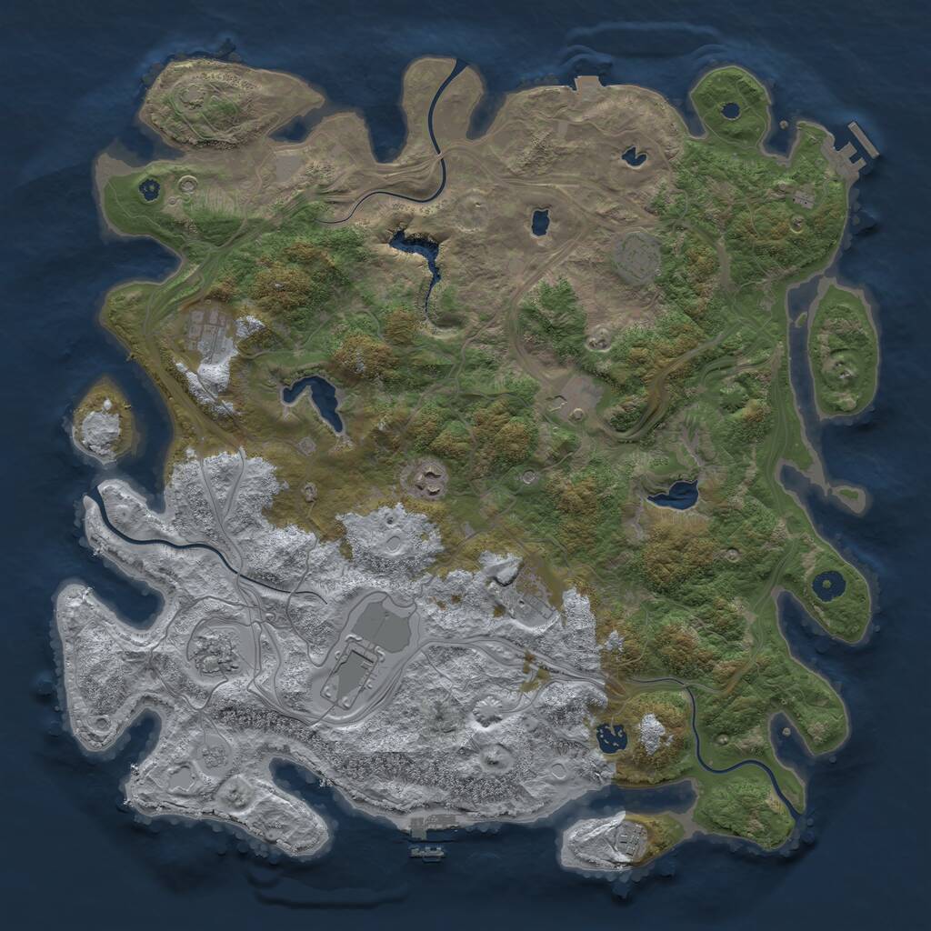 Rust Map: Procedural Map, Size: 4500, Seed: 49589283, 15 Monuments
