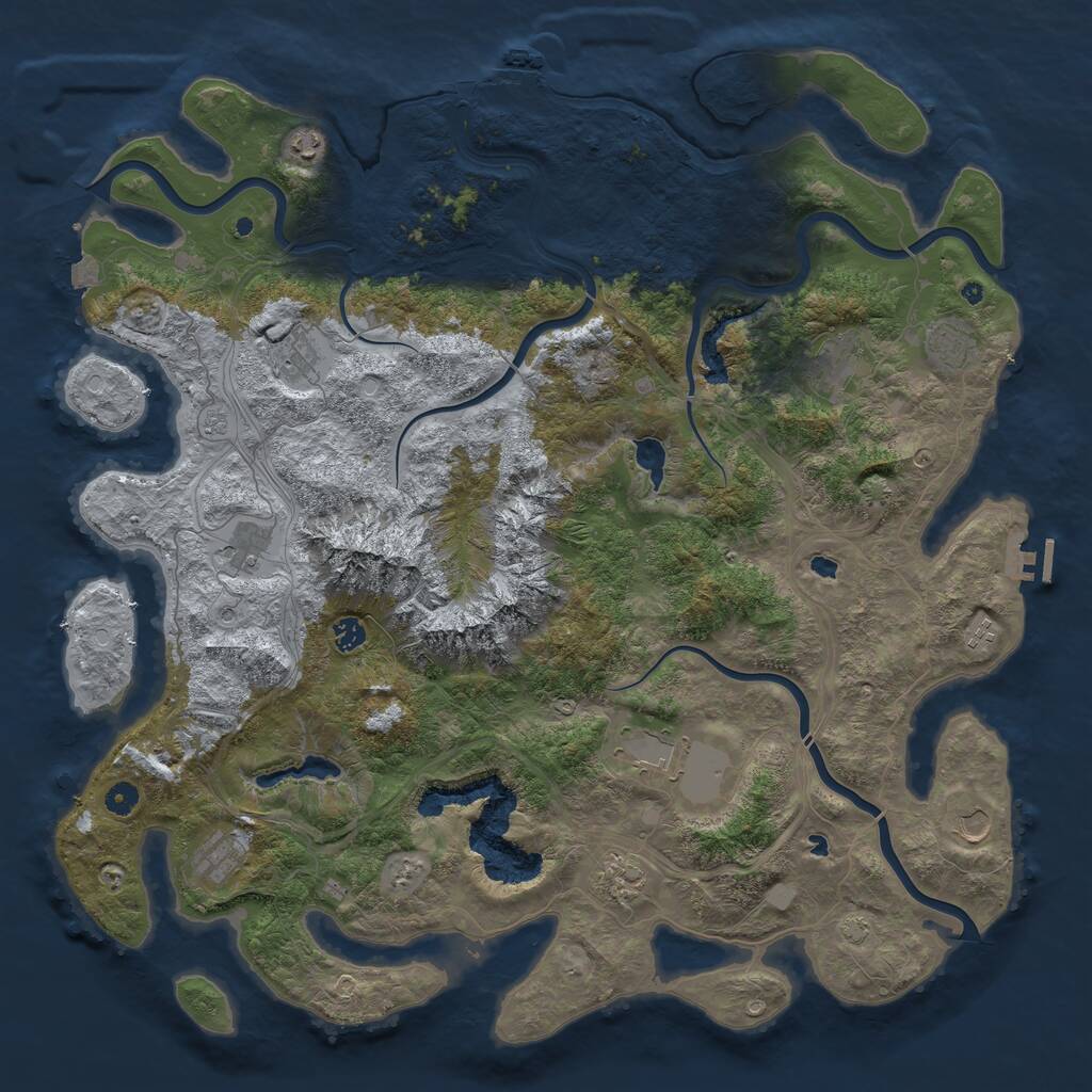 Rust Map: Procedural Map, Size: 5000, Seed: 849286552, 17 Monuments