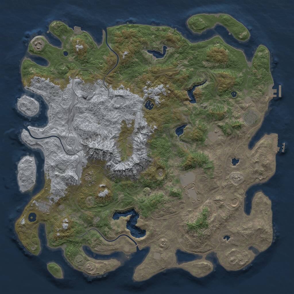 Rust Map: Procedural Map, Size: 5000, Seed: 849286552, 16 Monuments