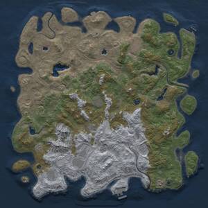 Thumbnail Rust Map: Procedural Map, Size: 5000, Seed: 1387223594, 17 Monuments