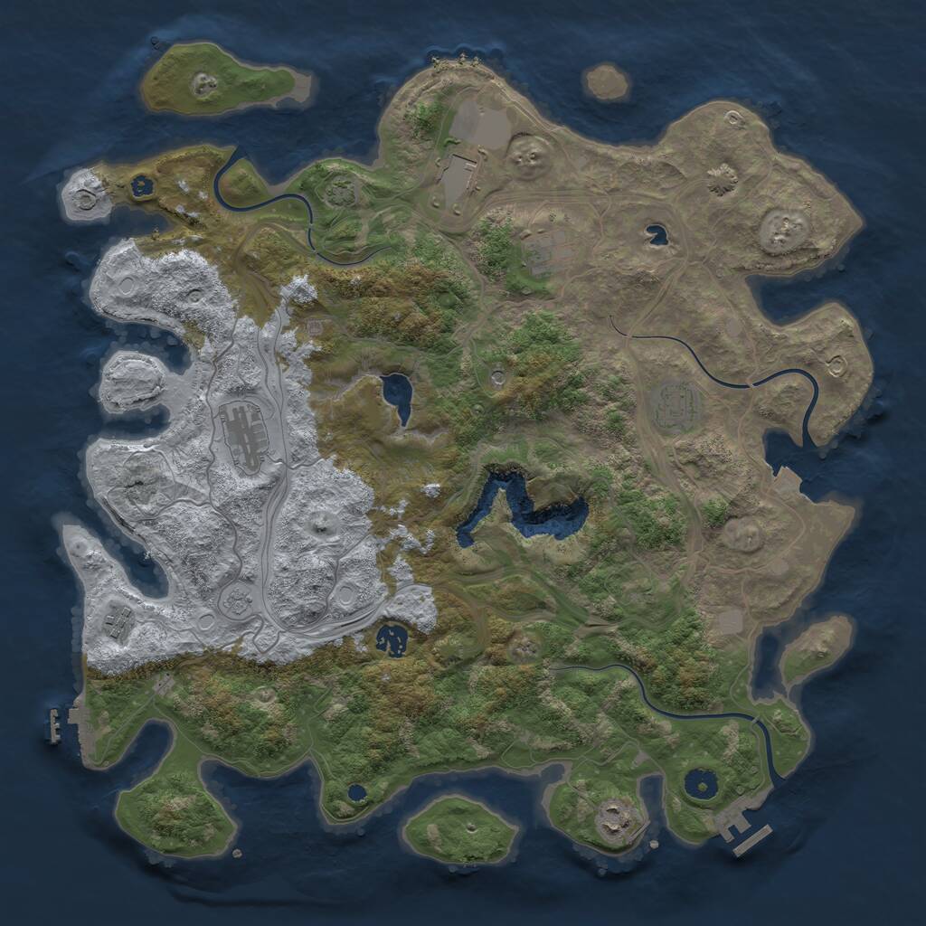 Rust Map: Procedural Map, Size: 4250, Seed: 765120340, 13 Monuments