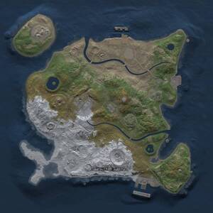 Thumbnail Rust Map: Procedural Map, Size: 2500, Seed: 2002932349, 7 Monuments