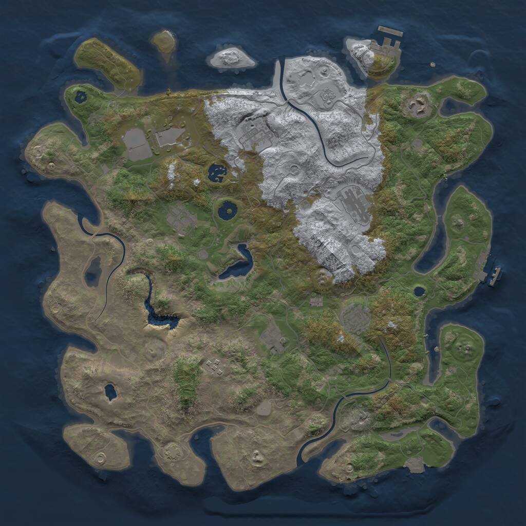 Rust Map: Procedural Map, Size: 4200, Seed: 19345587, 15 Monuments