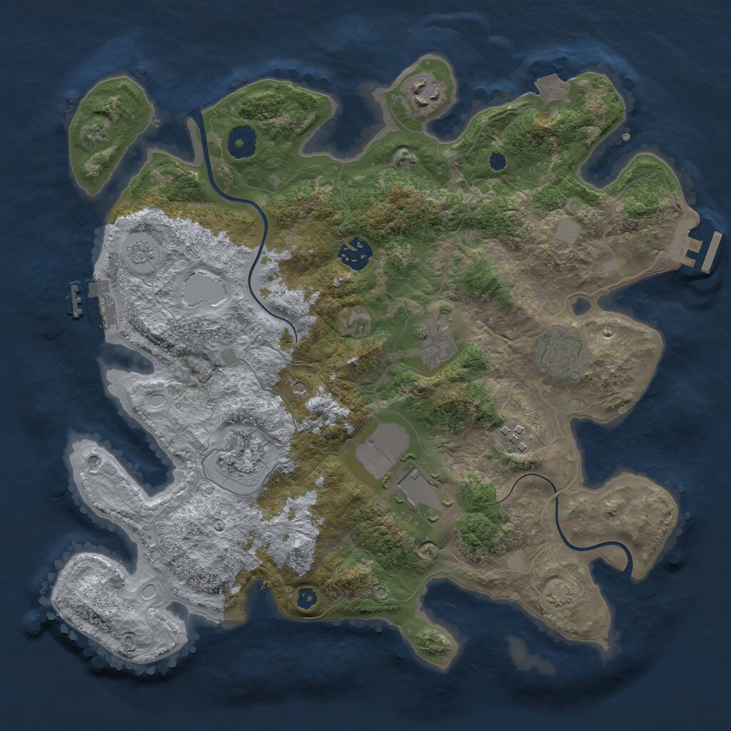 Rust Map: Procedural Map, Size: 3500, Seed: 1771982992, 13 Monuments