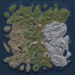 Thumbnail Rust Map: Procedural Map, Size: 5000, Seed: 609294440, 16 Monuments