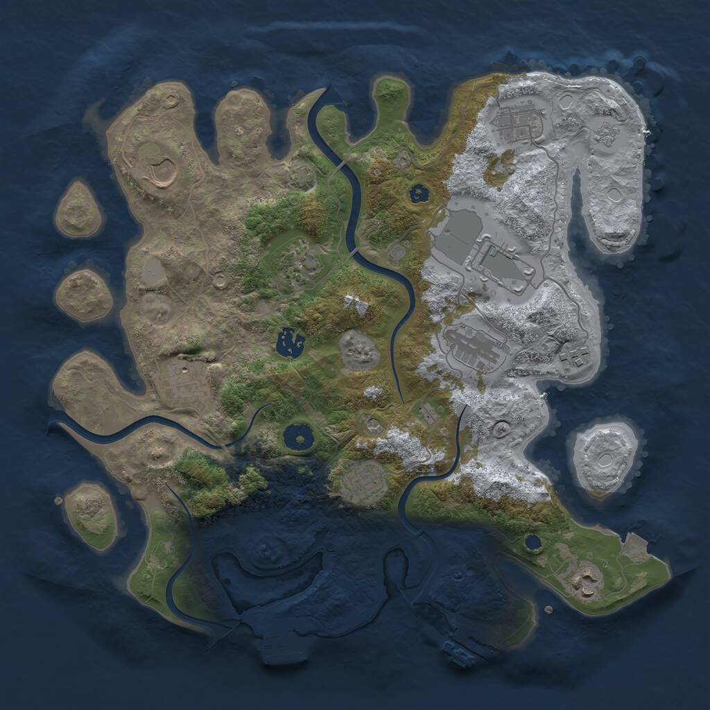 Rust Map: Procedural Map, Size: 3650, Seed: 10961776, 16 Monuments