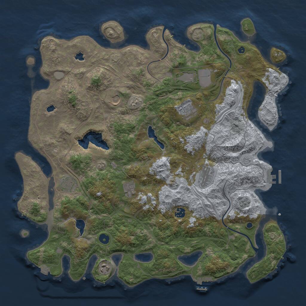 Rust Map: Procedural Map, Size: 4500, Seed: 1894890747, 15 Monuments