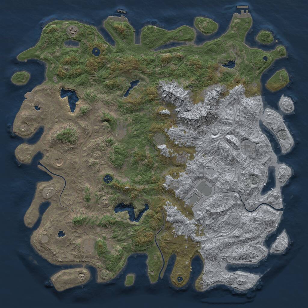 Rust Map: Procedural Map, Size: 5500, Seed: 453381, 17 Monuments