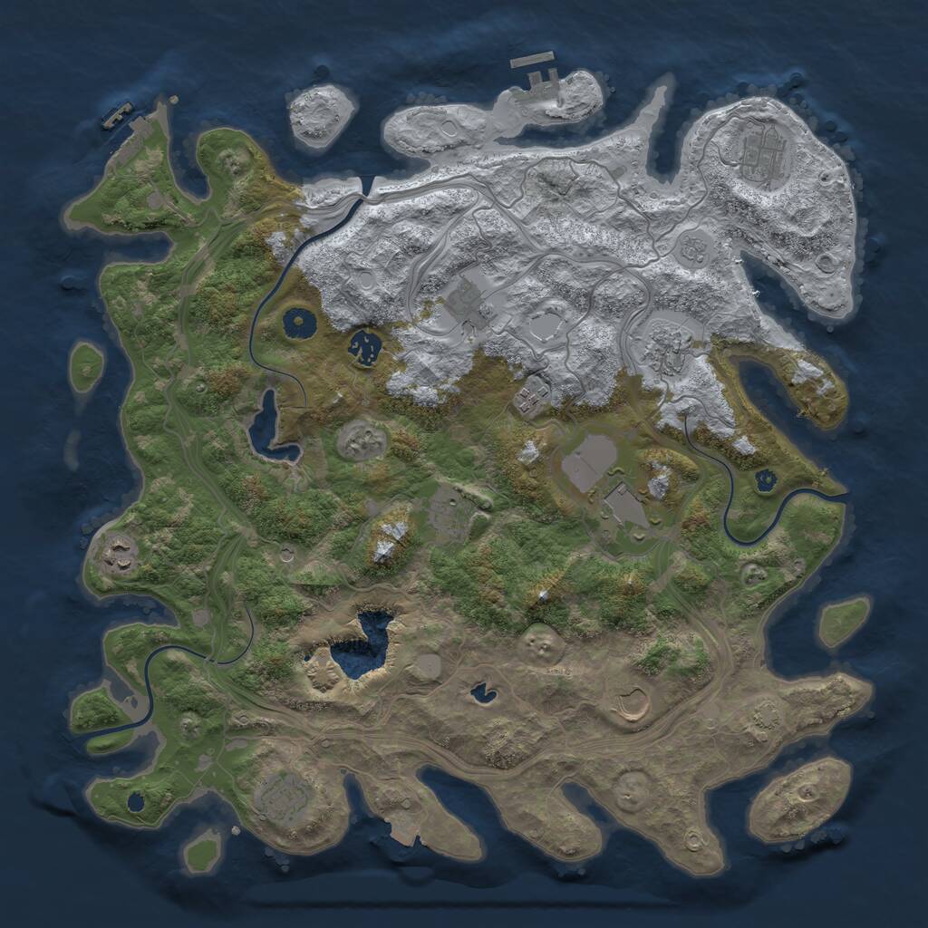 Rust Map: Procedural Map, Size: 4250, Seed: 1456781259, 16 Monuments
