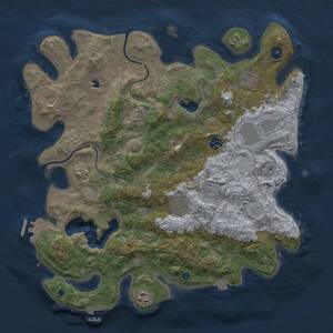 Thumbnail Rust Map: Procedural Map, Size: 4000, Seed: 481414988, 14 Monuments