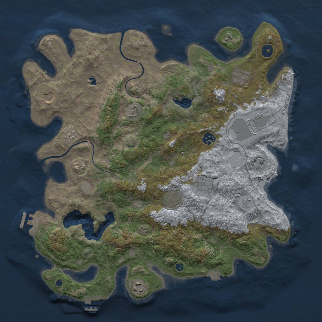 Rust Map: Procedural Map, Size: 4000, Seed: 481414988, 14 Monuments