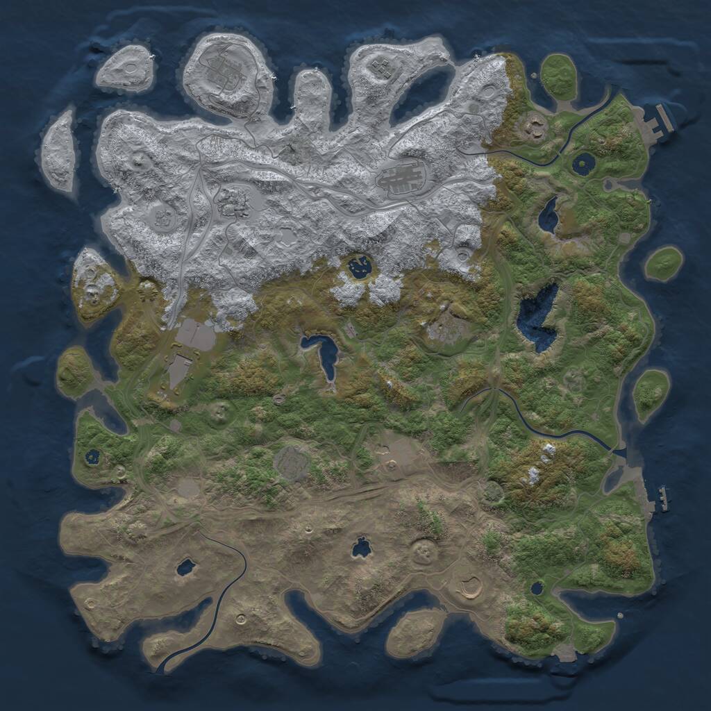 Rust Map: Procedural Map, Size: 4800, Seed: 872337937, 17 Monuments