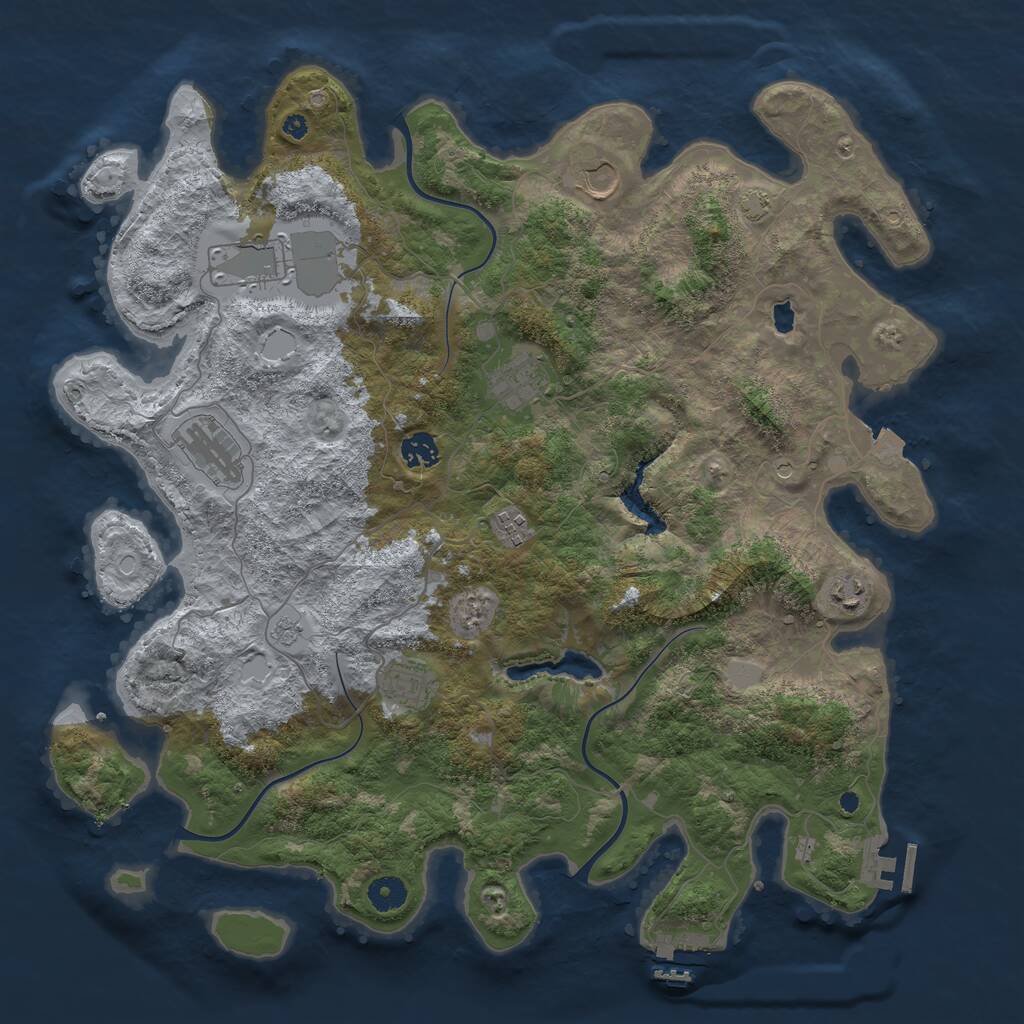 Rust Map: Procedural Map, Size: 4200, Seed: 394580264, 14 Monuments