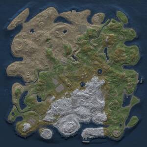 Thumbnail Rust Map: Procedural Map, Size: 4500, Seed: 2000146705, 16 Monuments