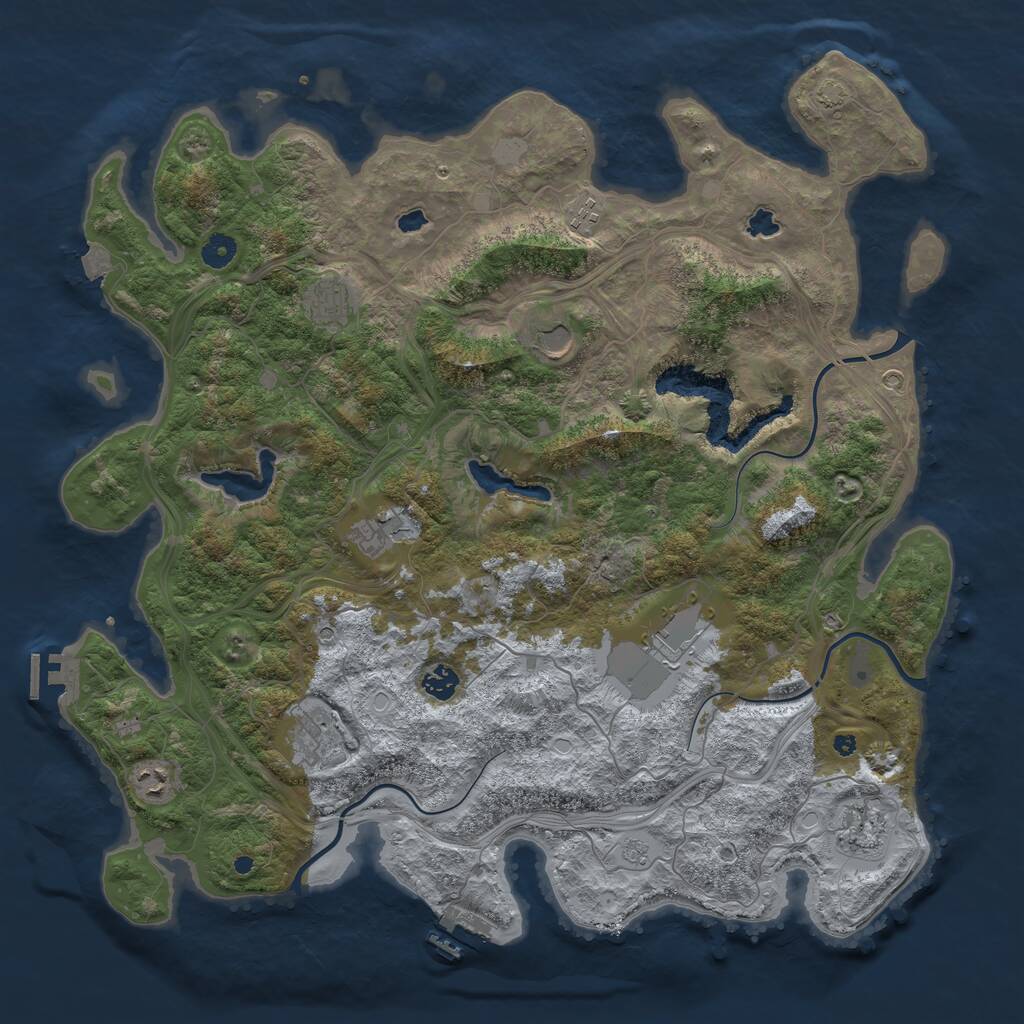 Rust Map: Procedural Map, Size: 4500, Seed: 542183576, 15 Monuments