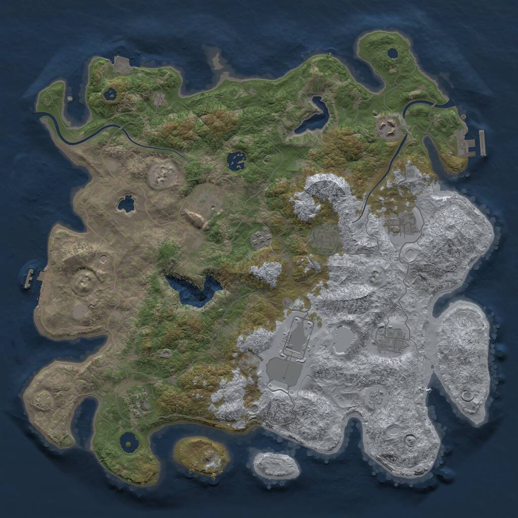 Rust Map: Procedural Map, Size: 4000, Seed: 641981236, 15 Monuments