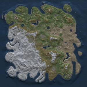 Thumbnail Rust Map: Procedural Map, Size: 4500, Seed: 1961049178, 15 Monuments