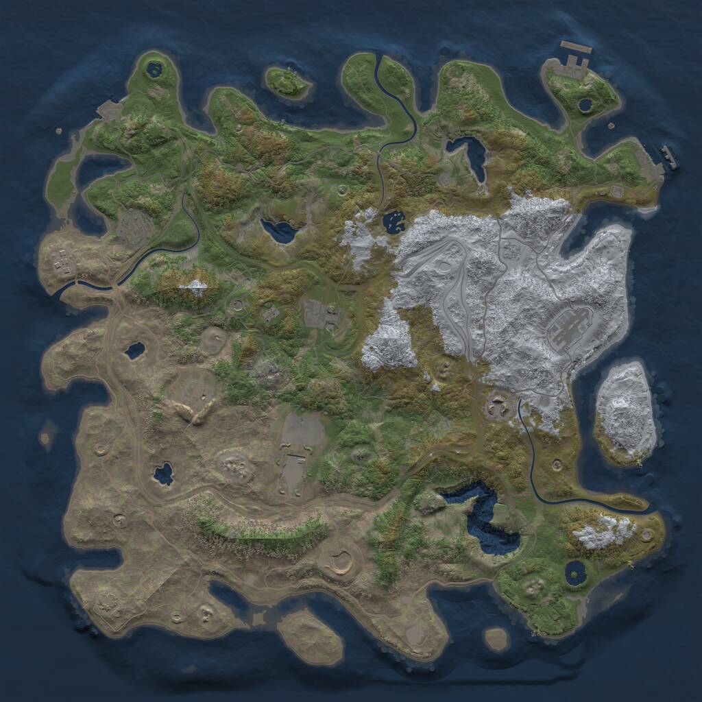 Rust Map: Procedural Map, Size: 4500, Seed: 745636533, 15 Monuments