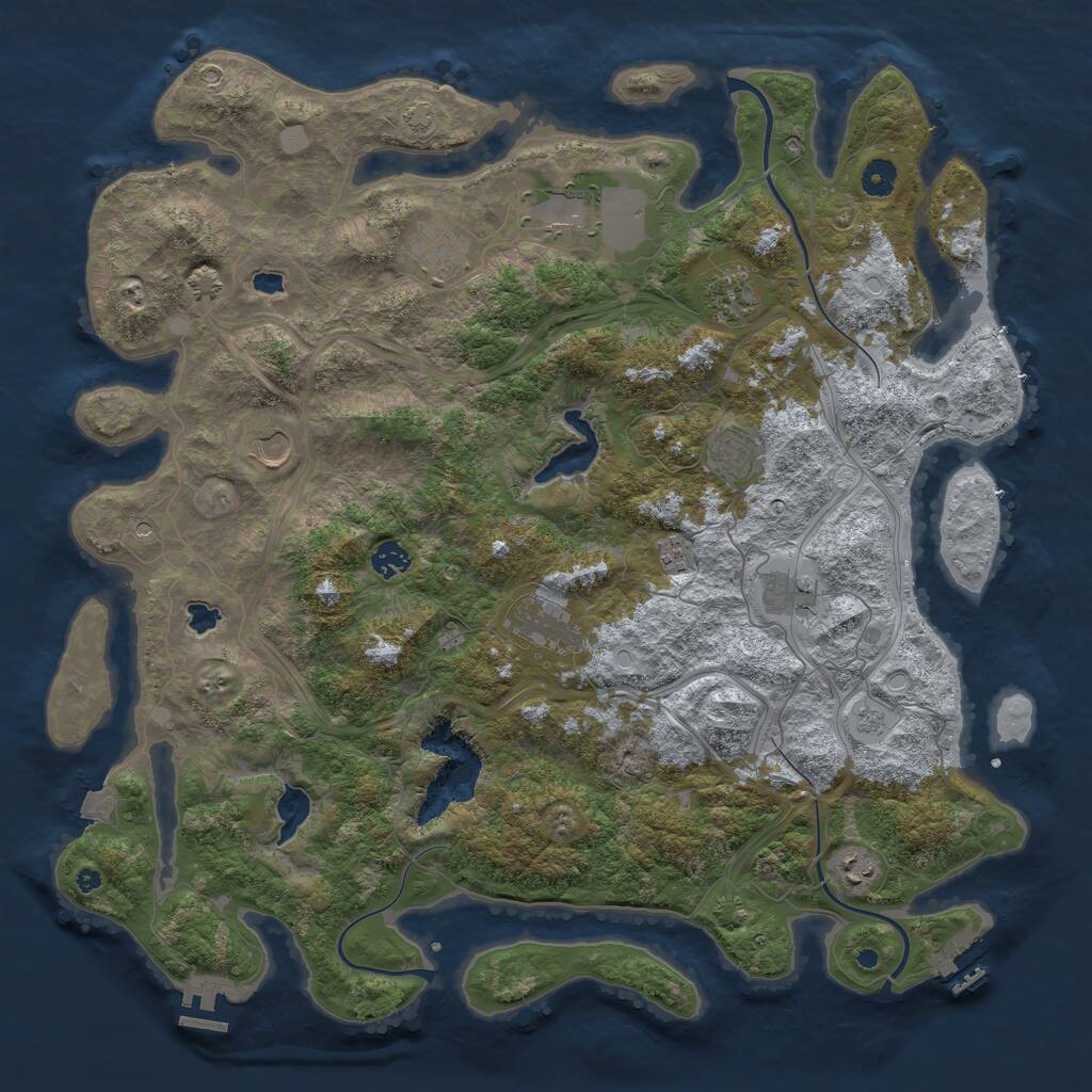 Rust Map: Procedural Map, Size: 4500, Seed: 98572275, 16 Monuments