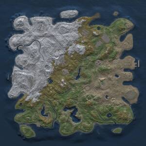 Thumbnail Rust Map: Procedural Map, Size: 4500, Seed: 462127030, 16 Monuments