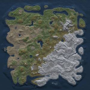 Thumbnail Rust Map: Procedural Map, Size: 5000, Seed: 215127698, 16 Monuments