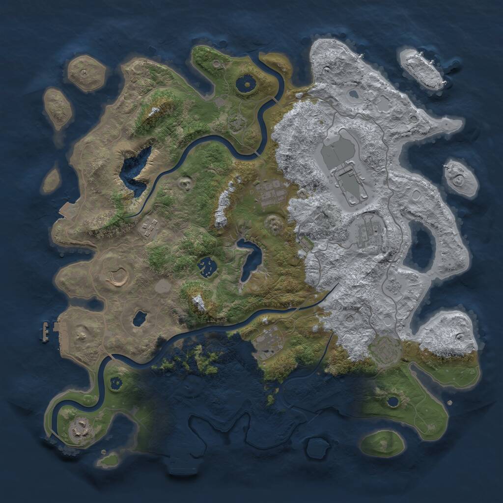 Rust Map: Procedural Map, Size: 4000, Seed: 2005711, 15 Monuments
