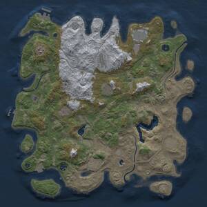 Thumbnail Rust Map: Procedural Map, Size: 4300, Seed: 23041636, 16 Monuments