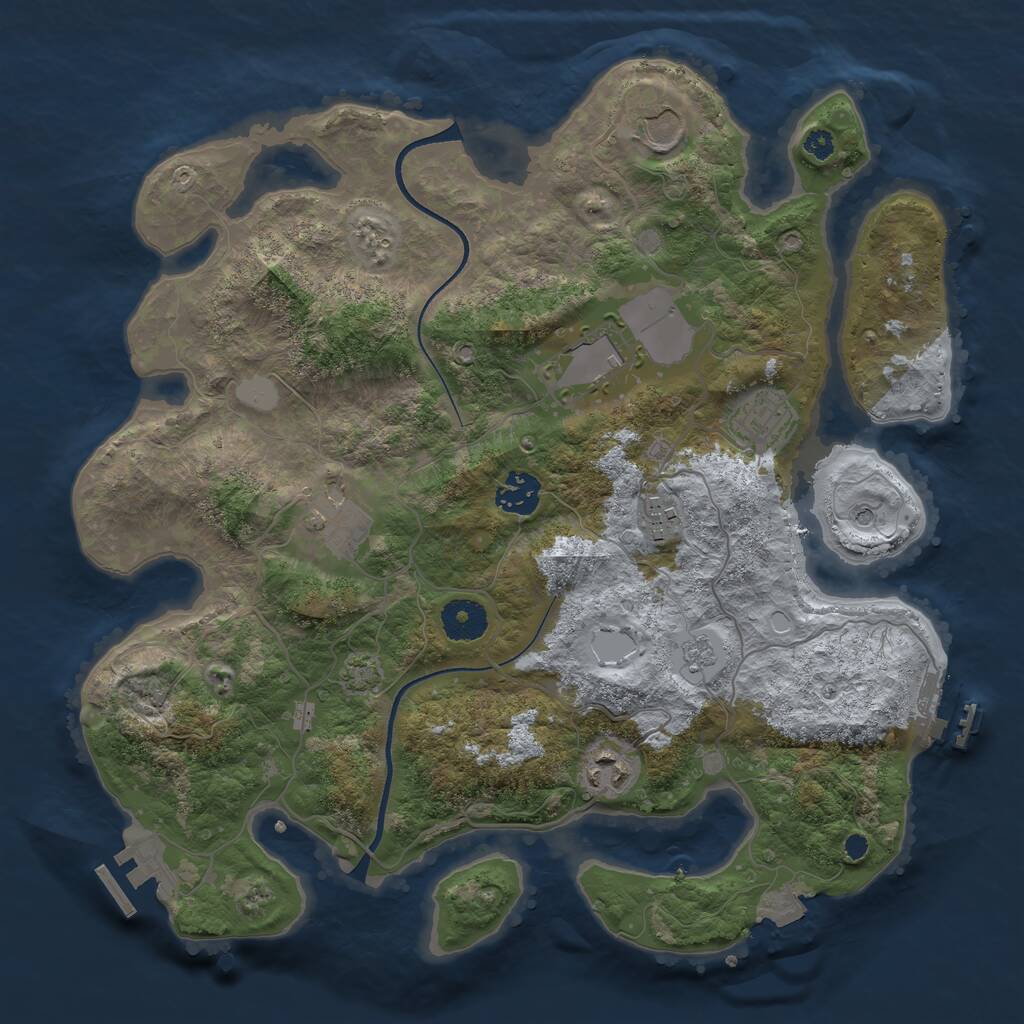 Rust Map: Procedural Map, Size: 3500, Seed: 1070211740, 13 Monuments