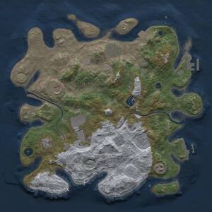 Thumbnail Rust Map: Procedural Map, Size: 3700, Seed: 1836236832, 14 Monuments