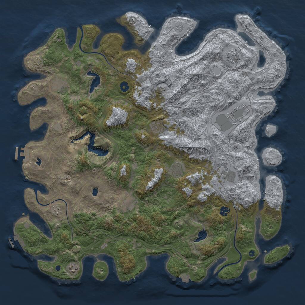 Rust Map: Procedural Map, Size: 4750, Seed: 1891026537, 16 Monuments