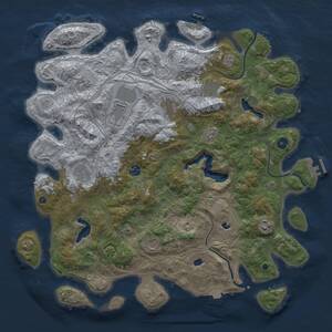 Thumbnail Rust Map: Procedural Map, Size: 4500, Seed: 1198292048, 15 Monuments
