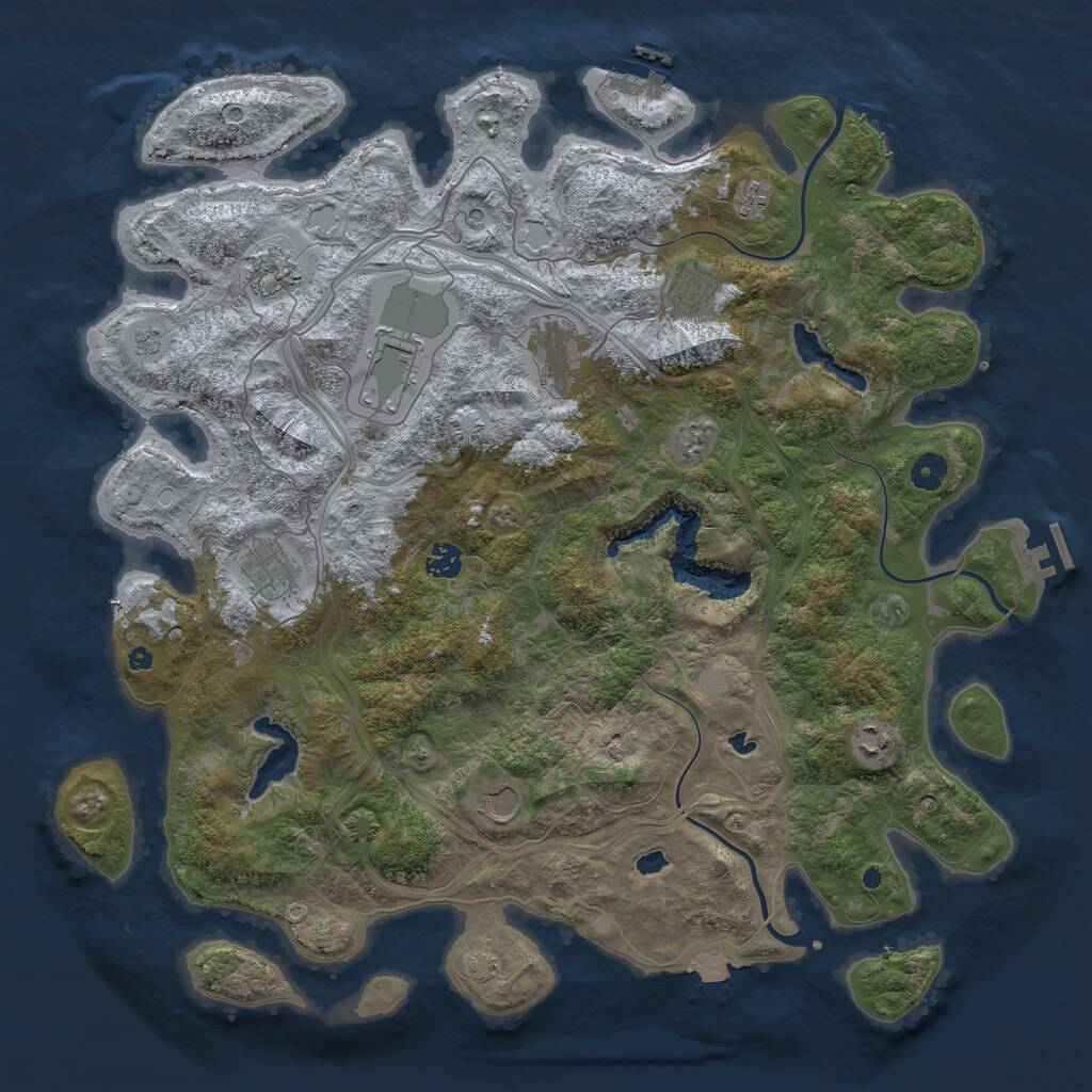 Rust Map: Procedural Map, Size: 4500, Seed: 1198292048, 15 Monuments