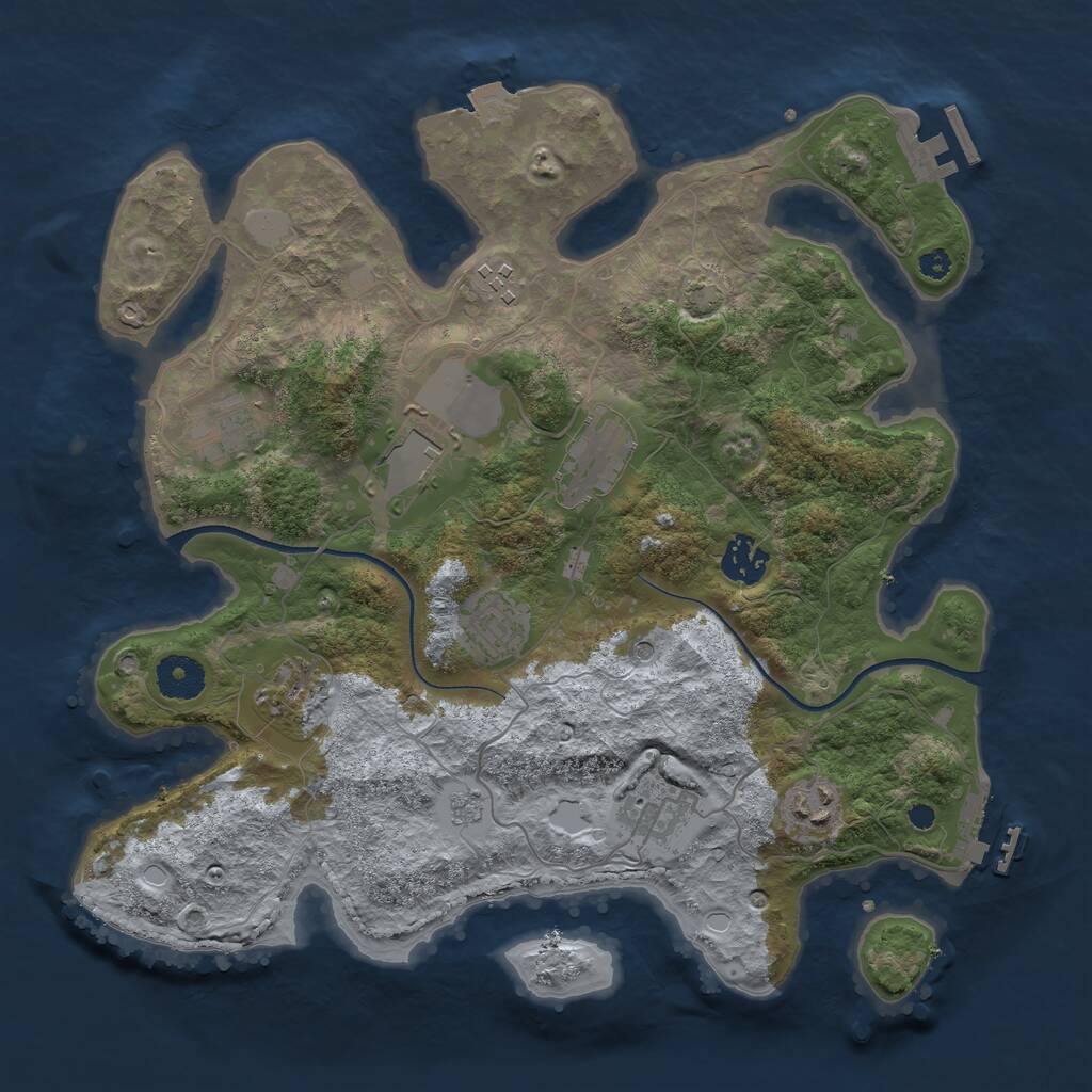 Rust Map: Procedural Map, Size: 3500, Seed: 184705316, 15 Monuments