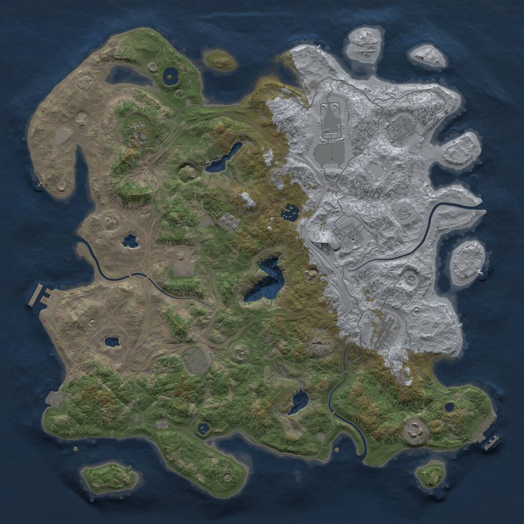Rust Map: Procedural Map, Size: 4500, Seed: 13217740, 16 Monuments