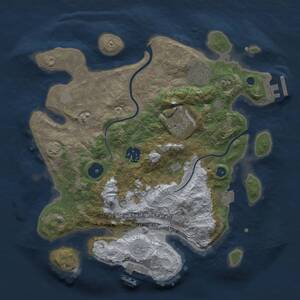 Thumbnail Rust Map: Procedural Map, Size: 3000, Seed: 585410697, 9 Monuments