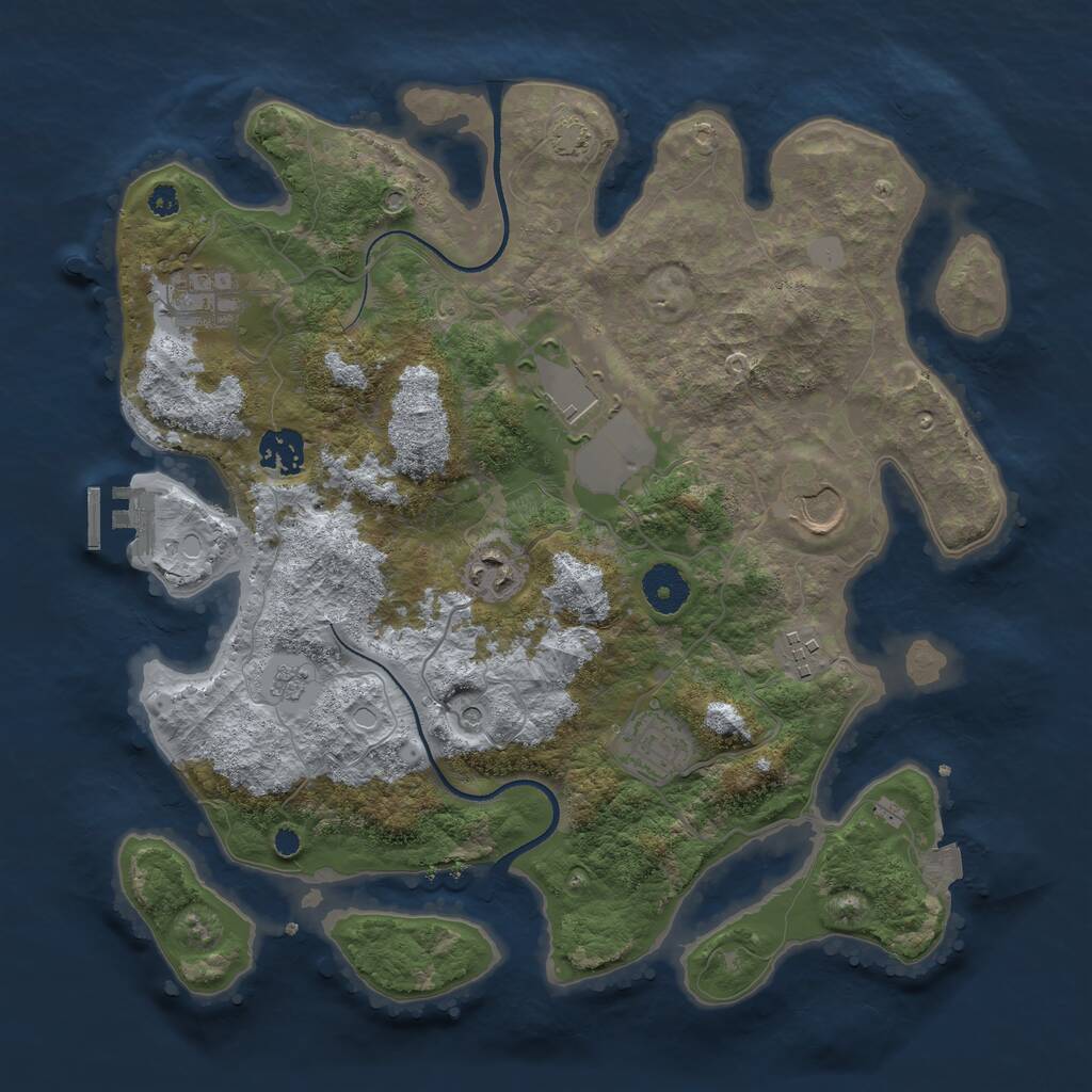 Rust Map: Procedural Map, Size: 3500, Seed: 1506171678, 12 Monuments
